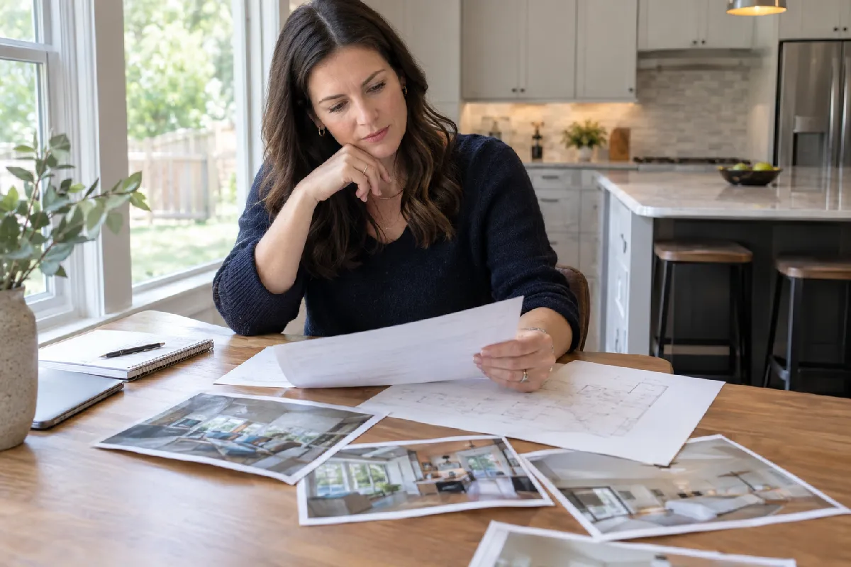 Homeowner evaluating renovation options before listing a home