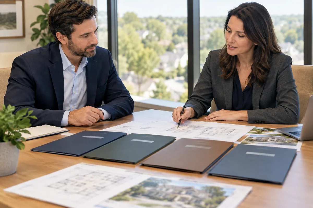 Investor and lender discussing property financing options