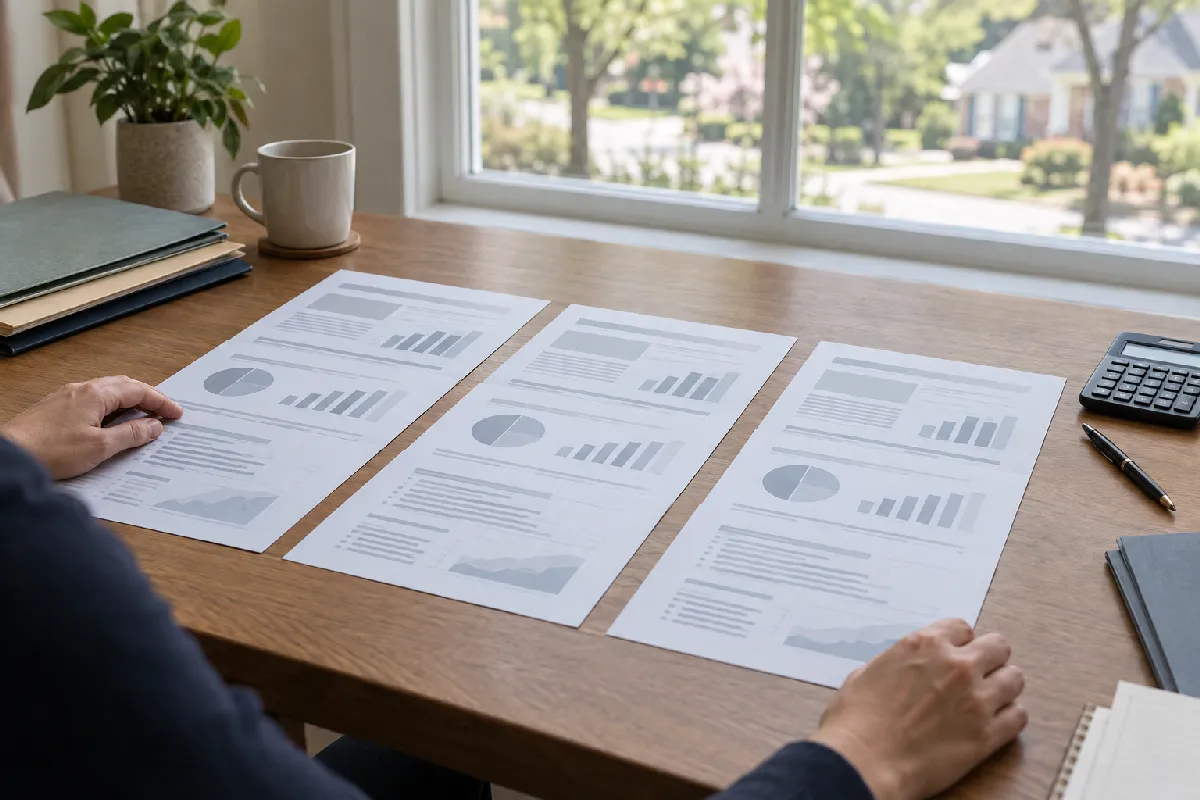 Side-by-side comparison of investment property loan proposals